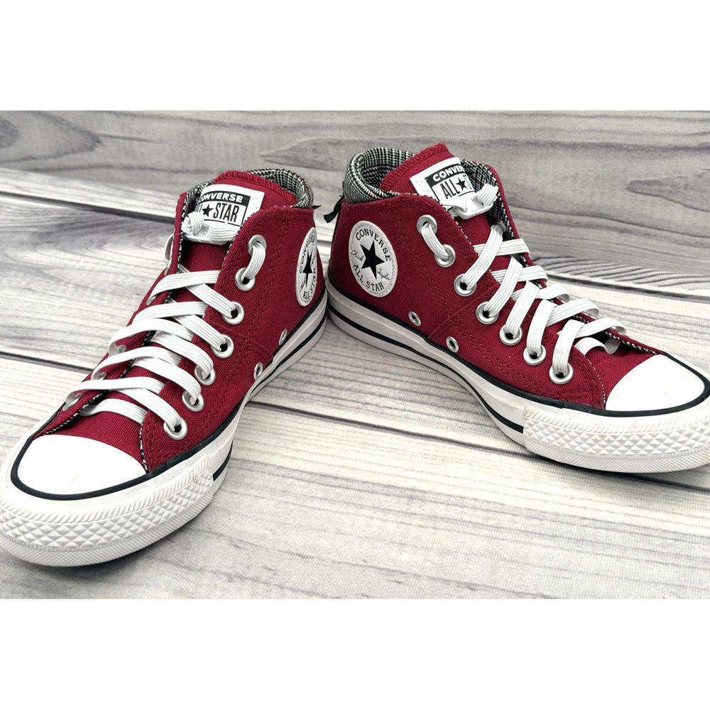 CONVERSE CHUCK TAYLOR ALL STAR MADISON PLAID SNEAKERS - Women's Size 5 - BERRY